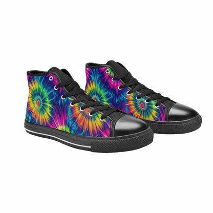 WOMEN'S Tie Dye - High Top Canvas Vibrant Chaos Shoes