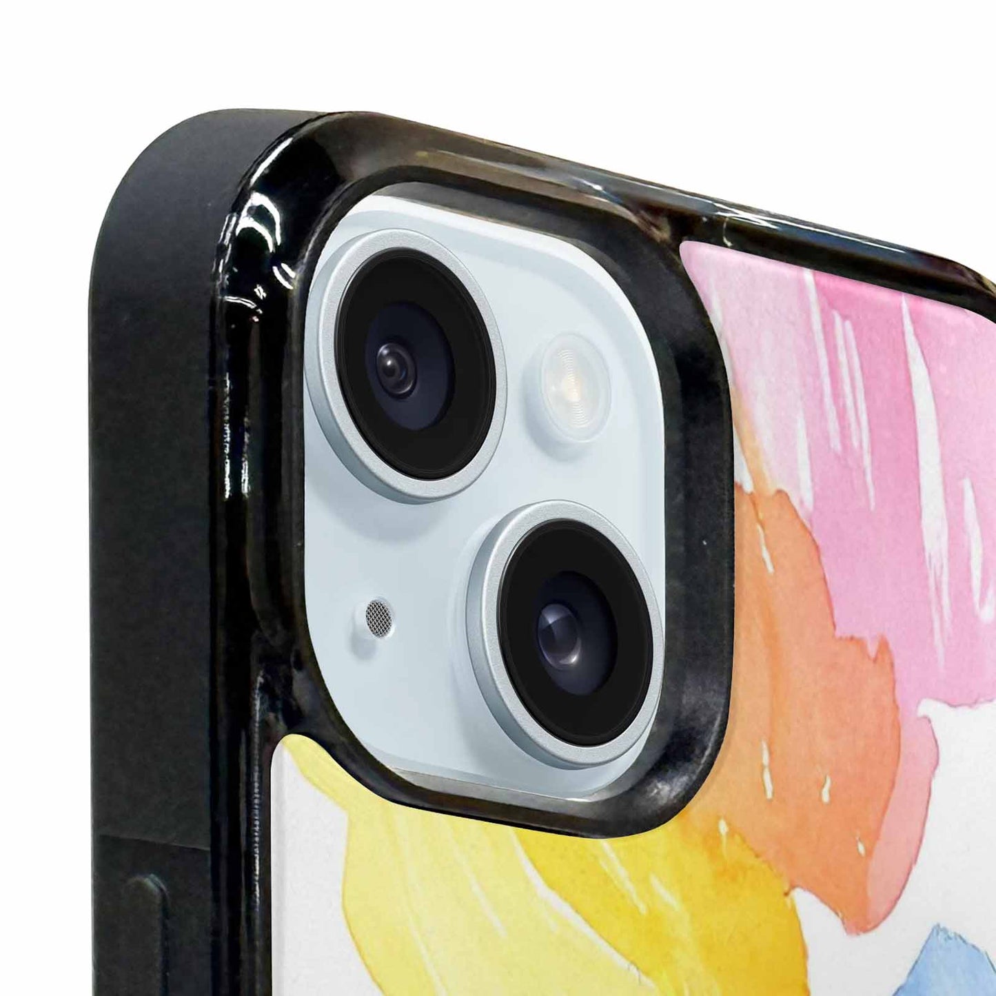 iPhone 15 Plus Case — Trans Strong Watercolor Seamless Pattern Vibrant, Custom Phone Case