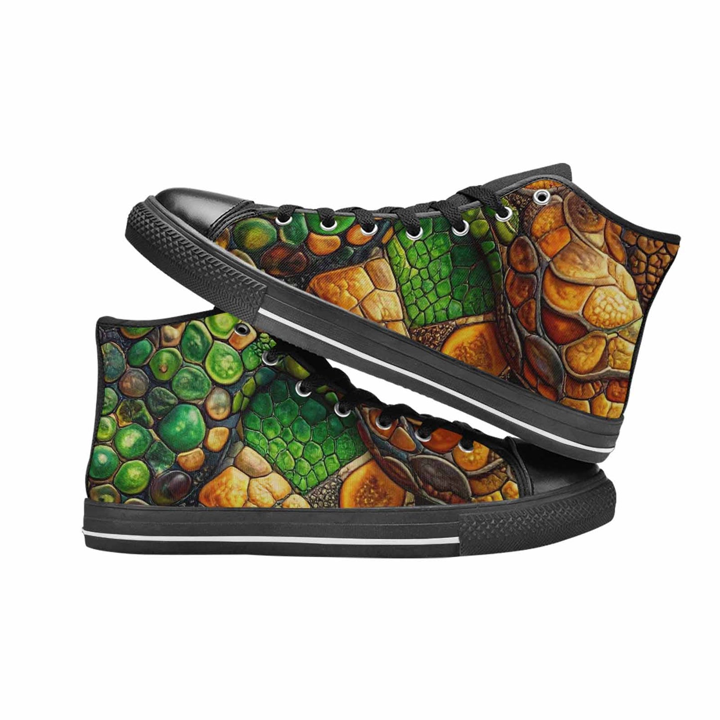 MEN'S Snake Skin Reptile High Top Canvas Aesthetic Custom Shoes