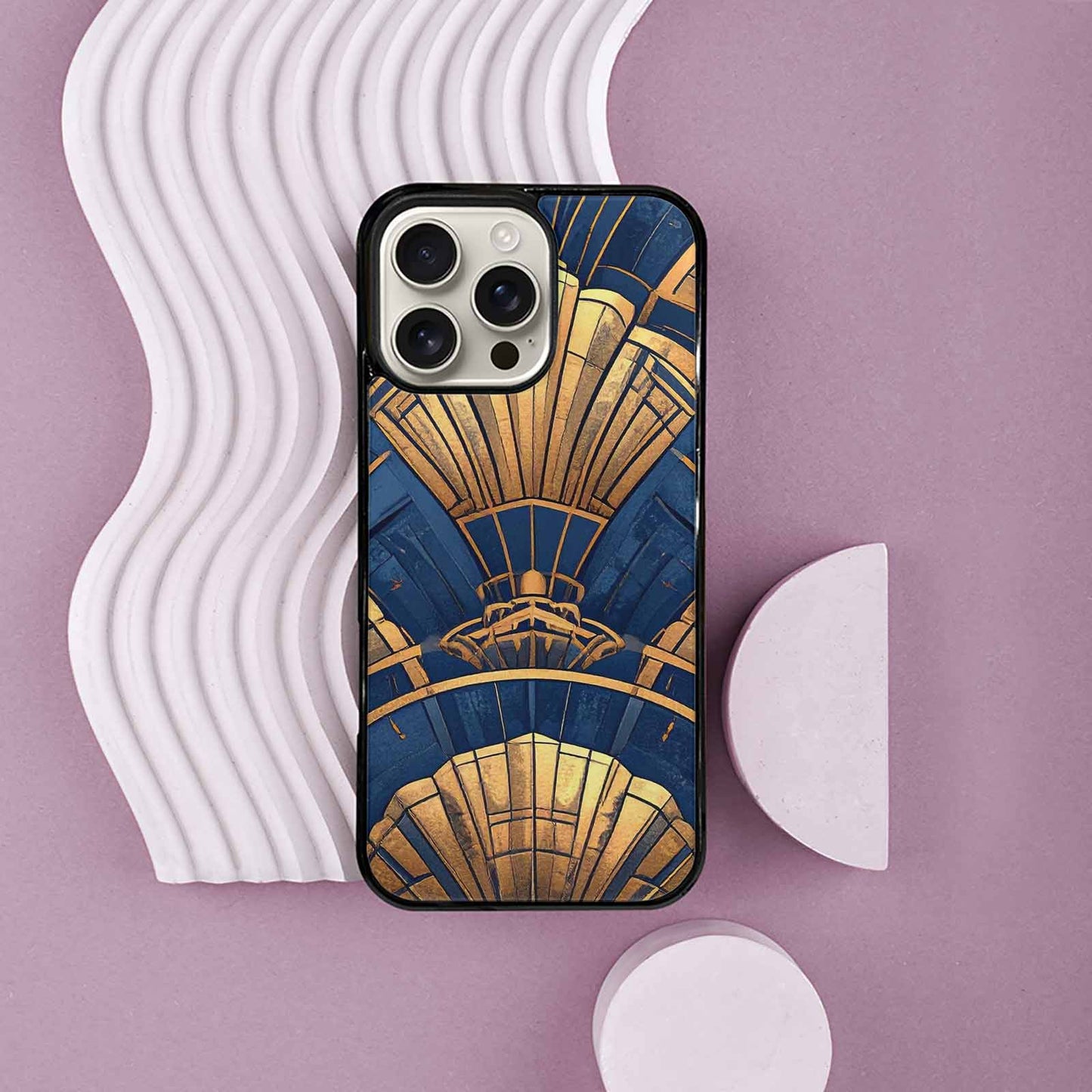 iPhone 16 Pro Max Case — Art Deco Illustration Pattern, Personalized Phone Case