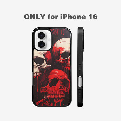 iPhone 16 Case — 1000\'s Of Skulls Overlapping Eachother Everywhere, Custom Print Case Cover