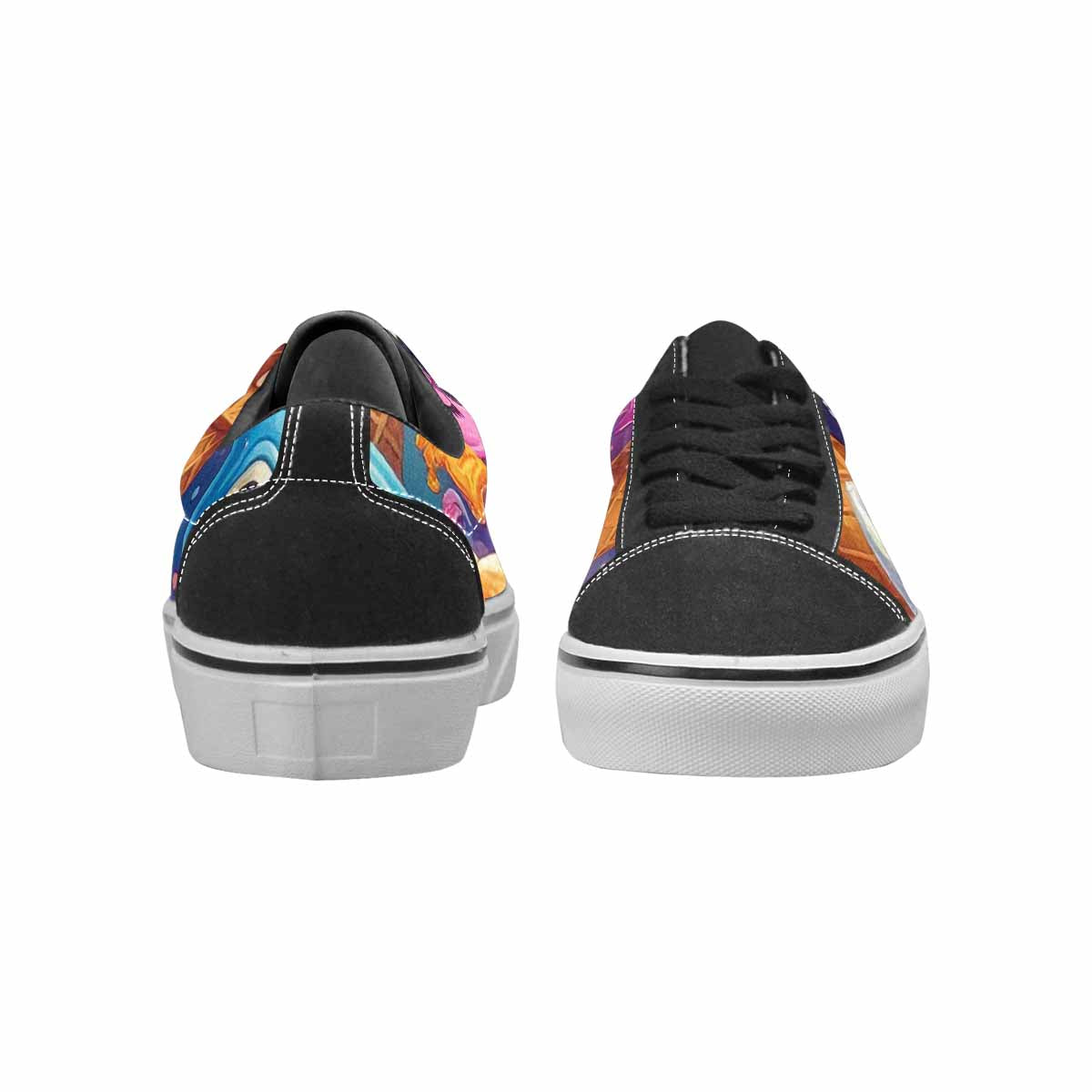 WOMEN'S Melting Icecream Cone Monster Canvas Lace-Up Aesthetic Custom Sneakers