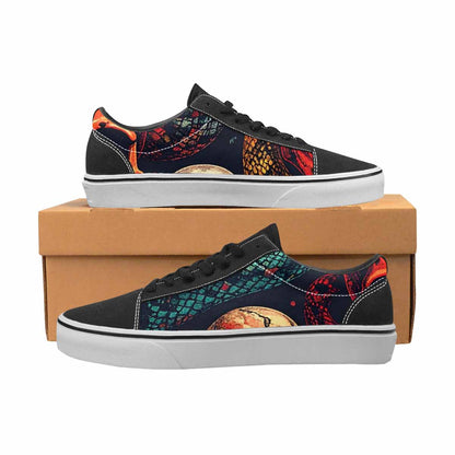 WOMEN'S Snake Skulls Print Canvas Lace-Up Dreamcore Custom Shoes