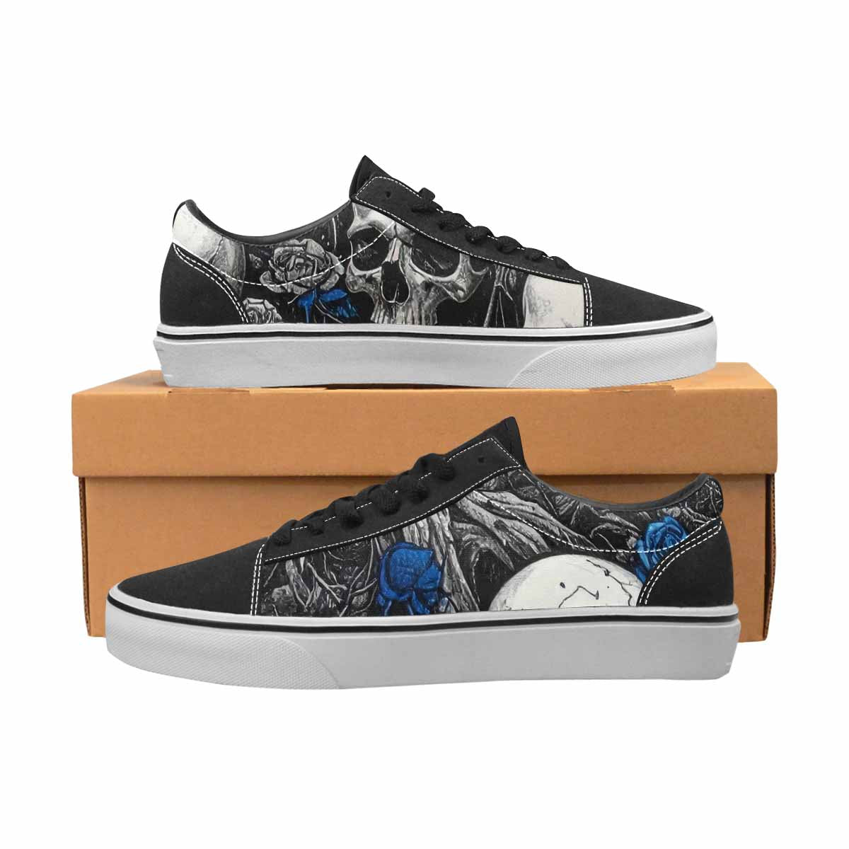 WOMEN'S Skull Roses Lace-Up Canvas Neon Fantasy Shoes
