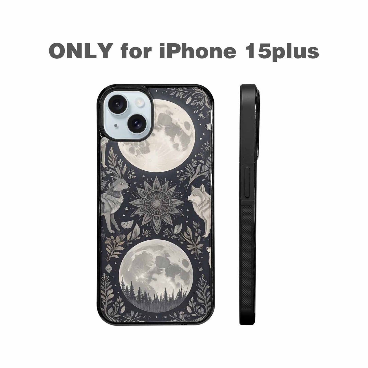 iPhone 15 Plus Case — Wolves Everywhere Collage Overlap Small Wolf, Custom Art Phone Cover