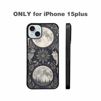 iPhone 15 Plus Case — Wolves Everywhere Collage Overlap Small Wolf, Custom Art Phone Cover