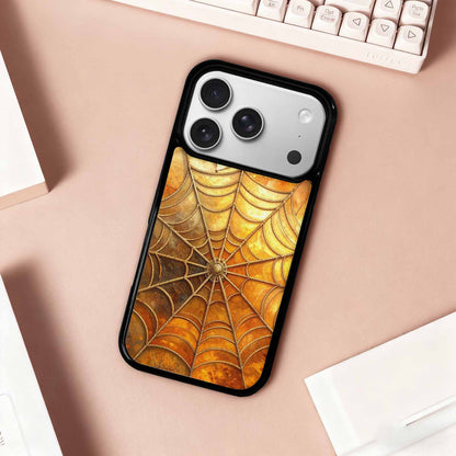 iPhone 17 Pro Case — Foil Thanksgiving Spider Web Original Art, Original Design Phone Case
