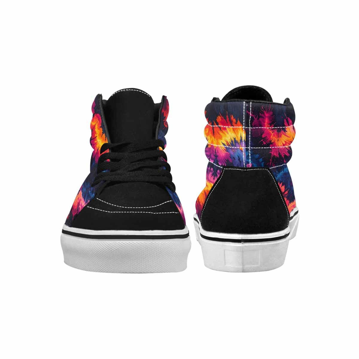 WOMEN'S Tie Dye Dark High Top Canvas Neon Fantasy Custom Sneakers