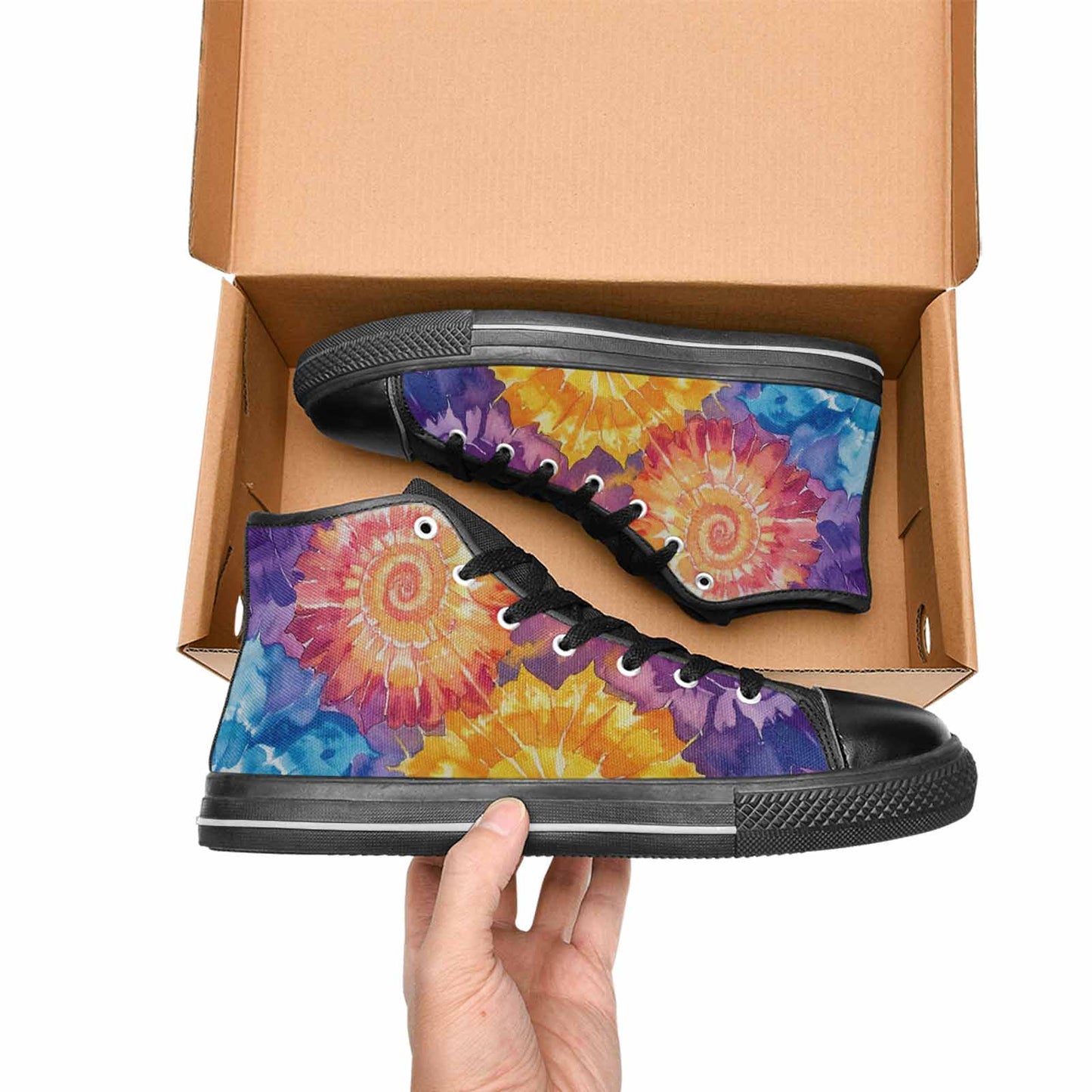 MEN'S Tie Dye Swirl High Top Canvas Vivid Shoes