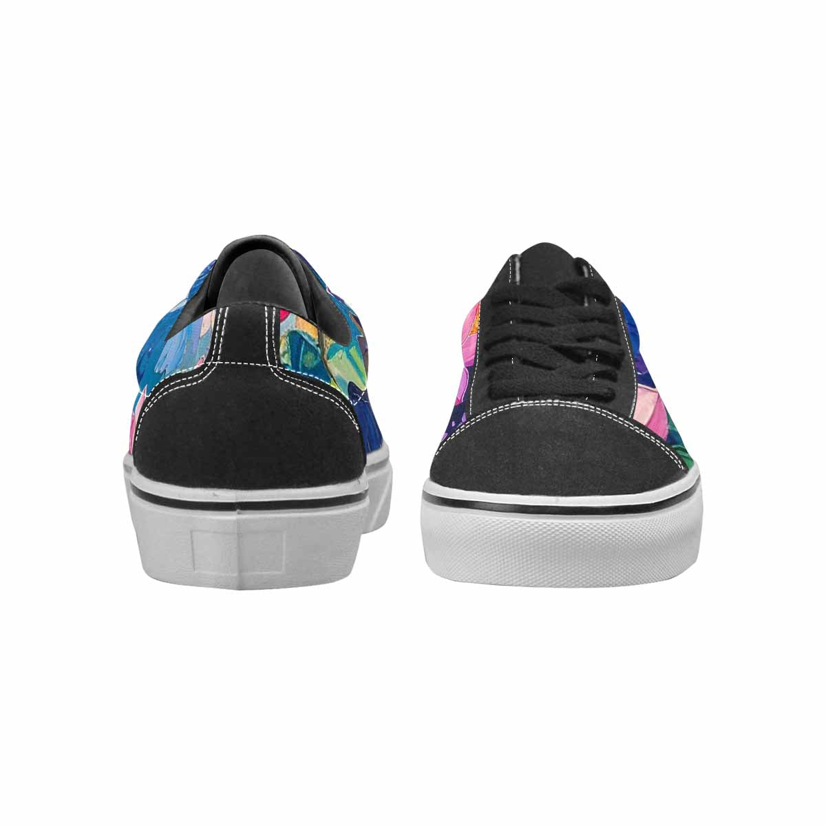 WOMEN'S Full Color Vibrant Monet Lace-Up Canvas Surreal Custom Shoes