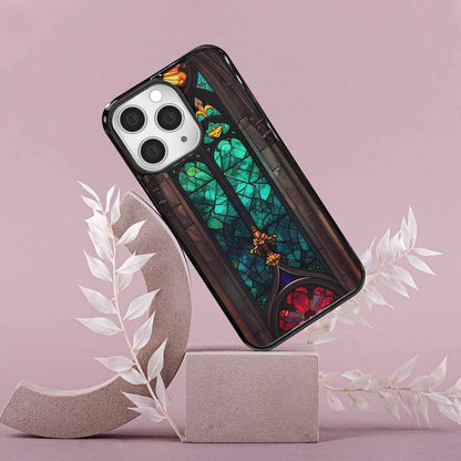 iPhone 15 Pro Max Case — Stained Glass Cathedral Custom, Custom Art Phone Cover