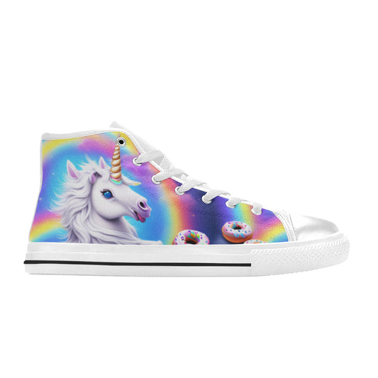 MEN'S Unicorn Donuts Men’S High Top Canvas Wallpaper Art Shoes
