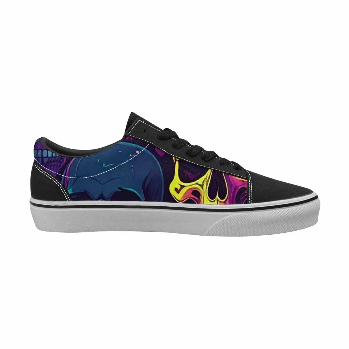 WOMEN'S Skulls - Neon Canvas Lace-Up Neon Fantasy Custom Sneakers