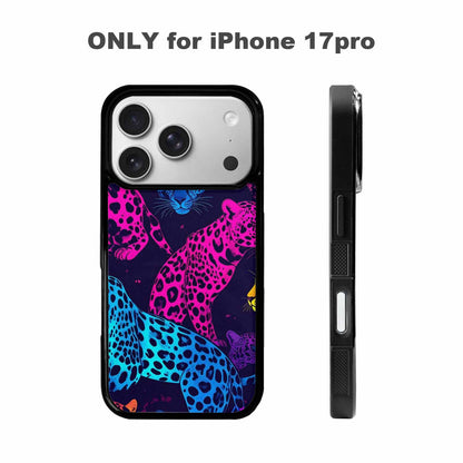iPhone 17 Pro Case — Leopard Print Neon Seamless Pattern Animal, Original Design Phone Case