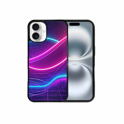 iPhone 16 Plus Case — 1980s Neon Cartoon Art Pattern, Custom Art Phone Cover
