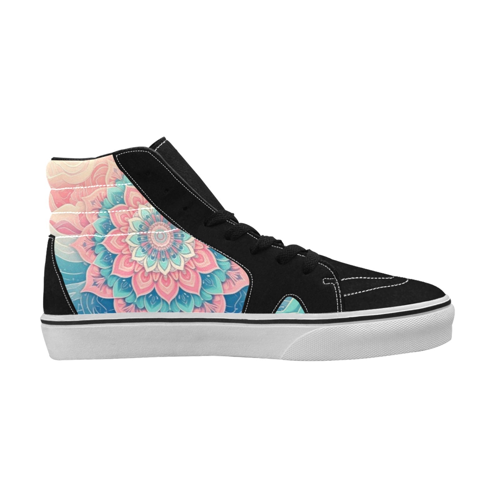 WOMEN'S Pastel Wave Mandala High Top Skateboarding Vivid Sneakers