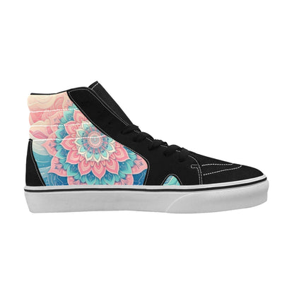 WOMEN'S Pastel Wave Mandala High Top Skateboarding Vivid Sneakers
