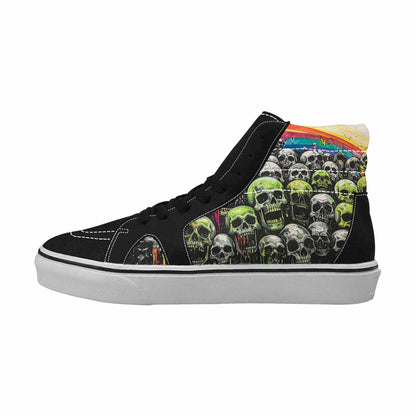 MEN'S Rainbow From Skull S High Top Canvas Neon Fantasy Custom Shoes