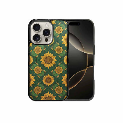 iPhone 16 Pro Case — Sunflower Mandala Kaleidoscope, Original Design Phone Case
