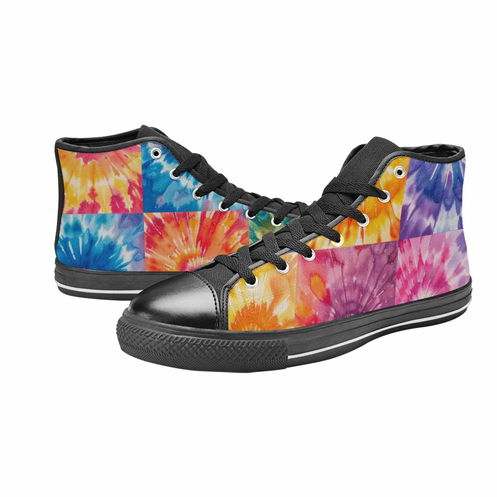 MEN'S Tie Dye Swirl High Top Canvas Dark Academia Sneakers
