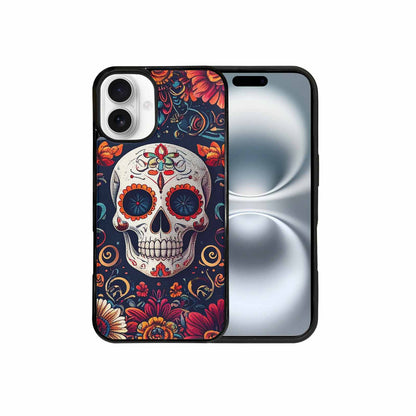 iPhone 16 Plus Case — Day Dead Sugar Skull Art 100s, Customized Protective Case