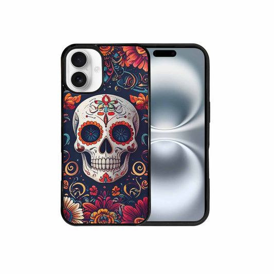 iPhone 16 Plus Case — Day Dead Sugar Skull Art 100s, Customized Protective Case