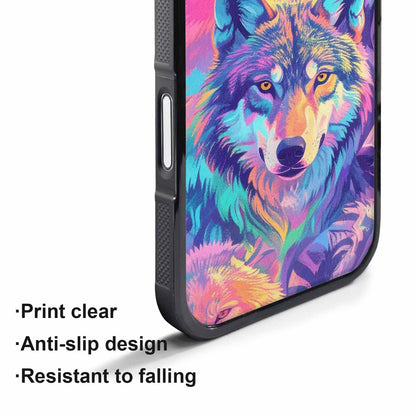 iPhone 17 Air Case — Neon Zebra Print Wolf Animal Print, Unique Phone Case Design