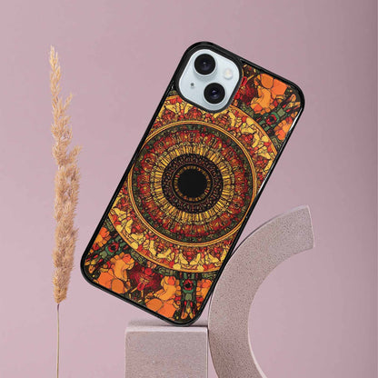 iPhone 15 Plus Case — Mandala Lions Art Seamless Pattern Vibrant, Unique Phone Case Design