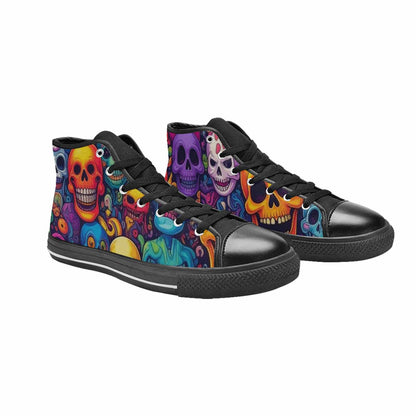 WOMEN'S Skeleton People Face High Top Canvas Y2K Custom Sneakers