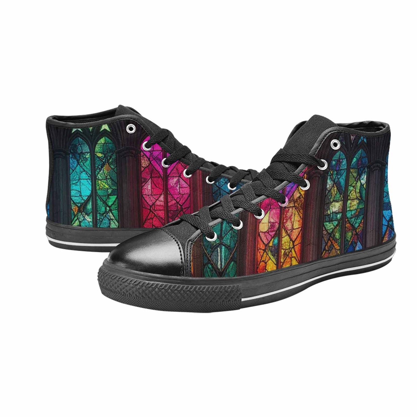 MEN'S Stained Glass Cathedral High Top Canvas Y2K Custom Sneakers