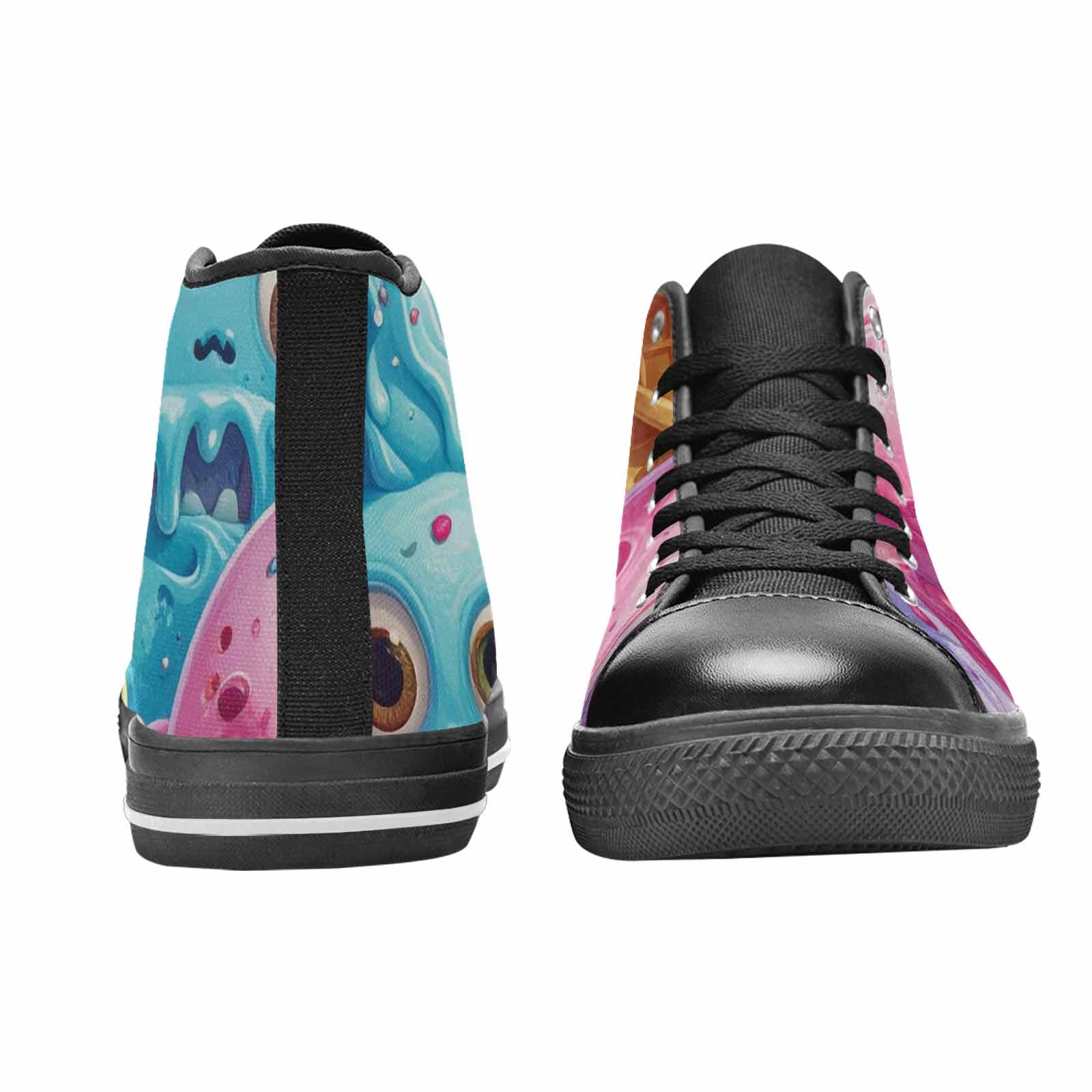 WOMEN'S Melting Icecream Monster Cherry High Top Canvas Wallpaper Art Custom Sneakers
