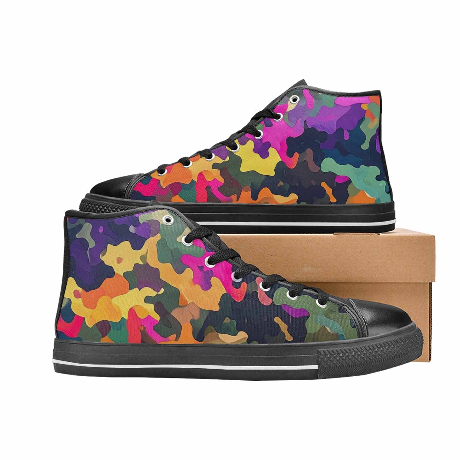 WOMEN'S Military Camouflage Blotch High Top Canvas Aesthetic Custom Sneakers
