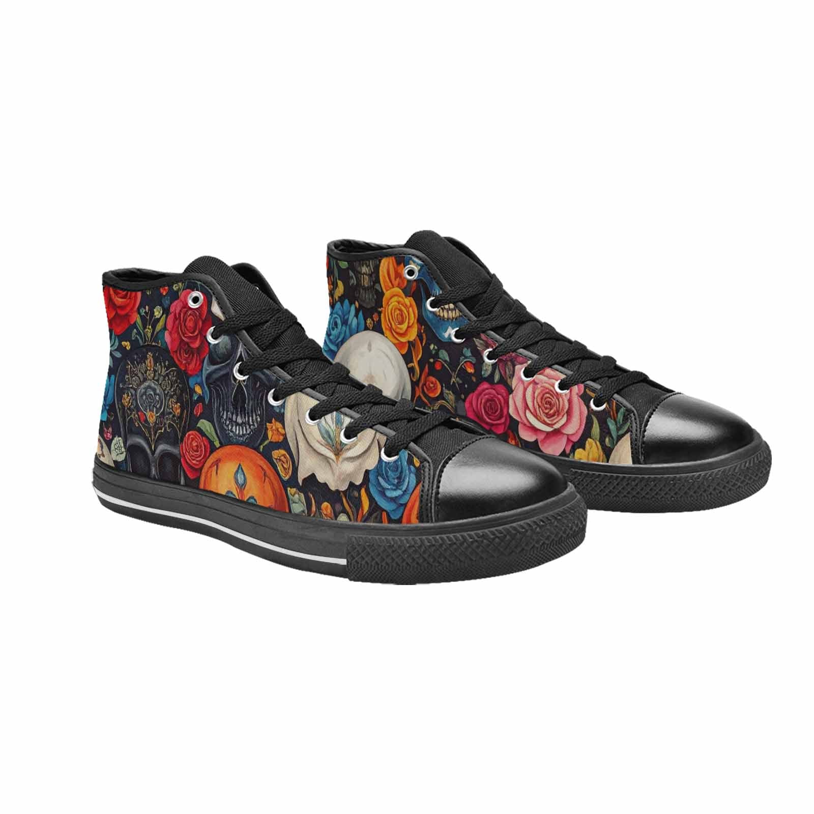 MEN'S Skull High Top Canvas Neon Fantasy Shoes