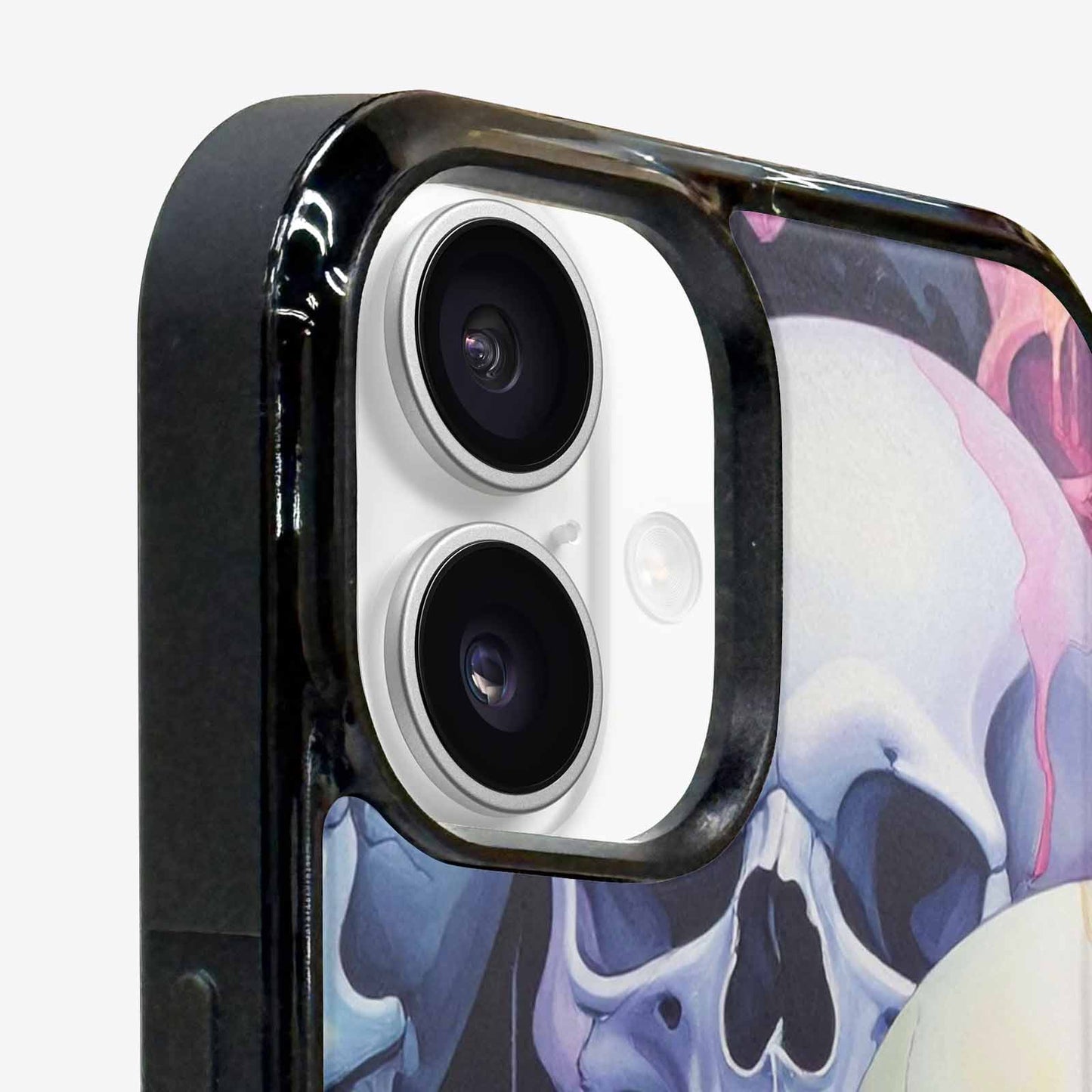 iPhone 16 Plus Case — Dark Black And White Color Tone, Custom Phone Case