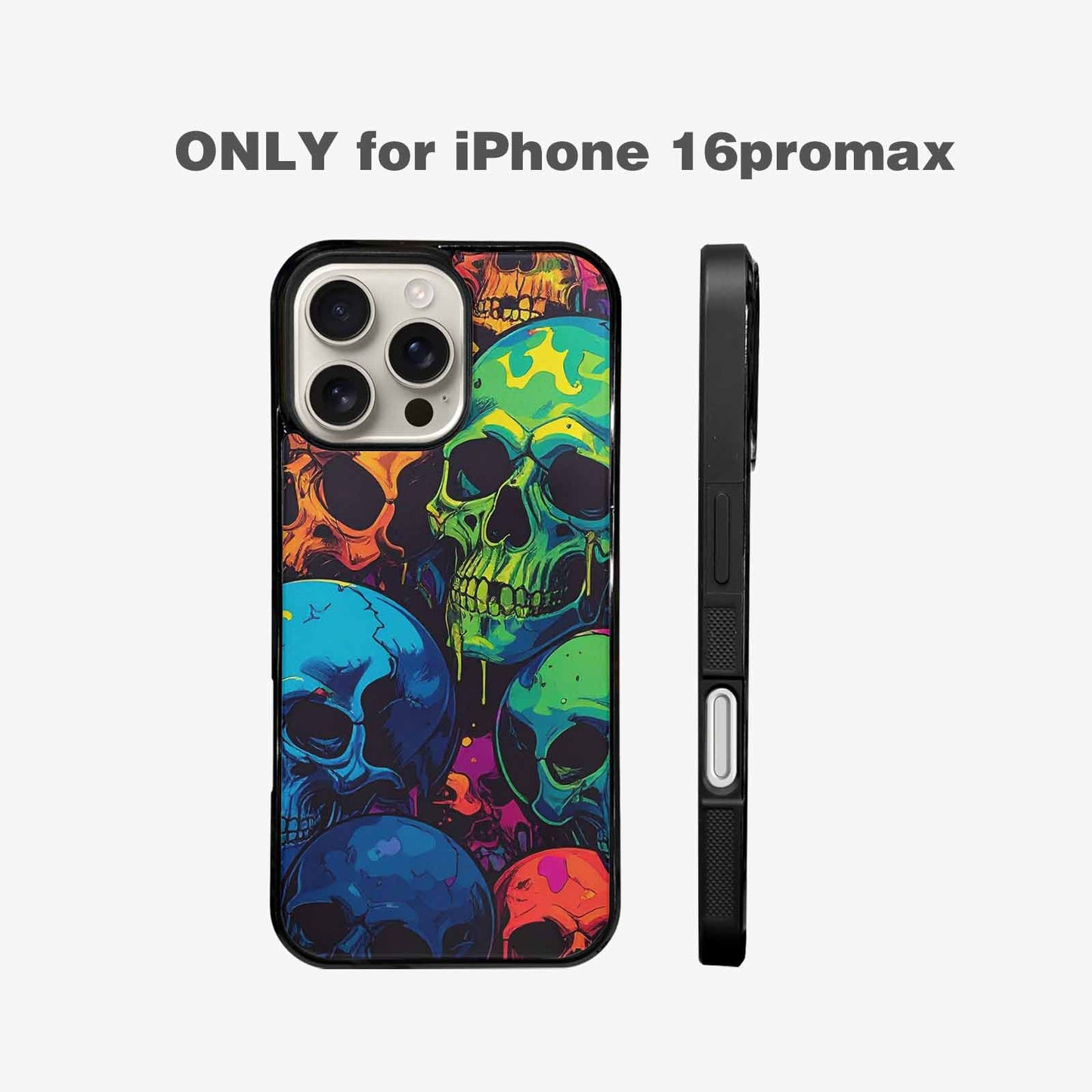 iPhone 16 Pro Max Case — 1000s Of Skulls Digital Camo Drip, Custom Art Phone Cover