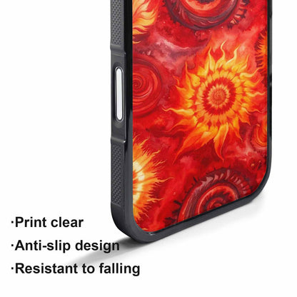 iPhone 17 Pro Case — Tie Dye Red Orange Fire Tie, Custom Made Phone Cover