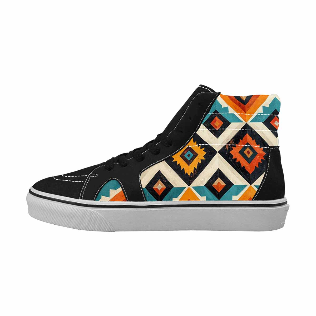 WOMEN'S Southwestern Geometric Diamond High Top Canvas Grunge Shoes