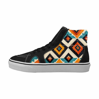 WOMEN'S Southwestern Geometric Diamond High Top Canvas Grunge Shoes