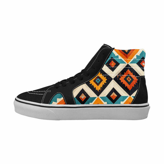 WOMEN'S Southwestern Geometric Diamond High Top Canvas Grunge Shoes