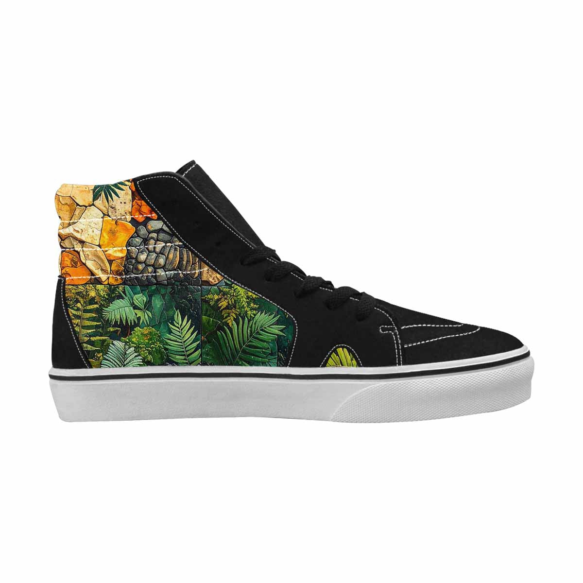 WOMEN'S Dinosaur Silhouette High Top Canvas Surreal Custom Shoes