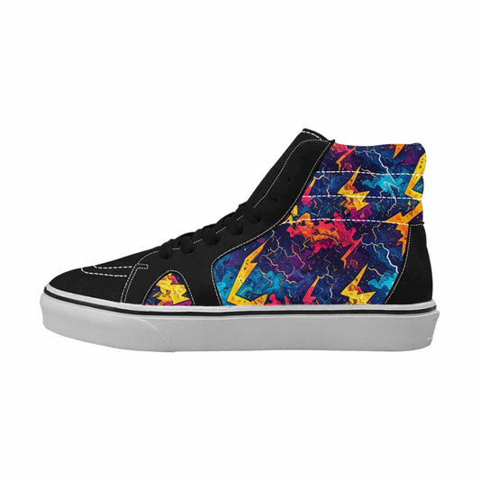 WOMEN'S Lightning Bolt High Top Canvas Vivid Custom Sneakers