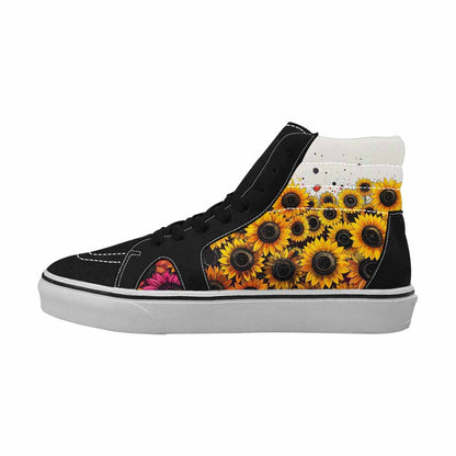 MEN'S Sunflower Burst High Top Canvas Grunge Shoes