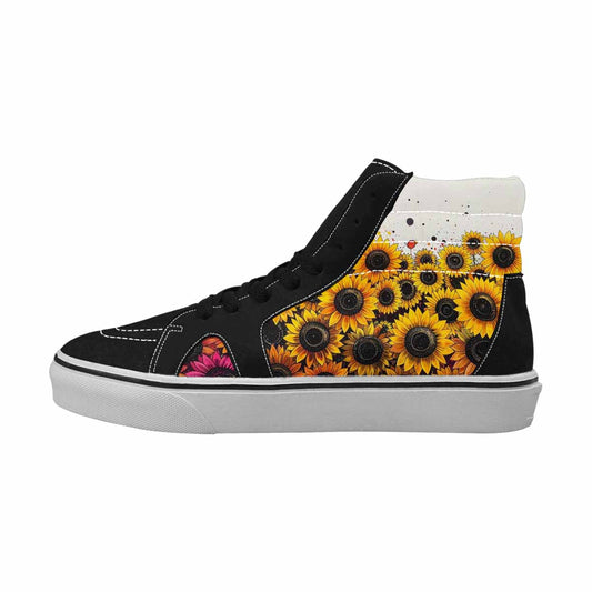 WOMEN'S Sunflower Burst High Top Canvas Grunge Shoes