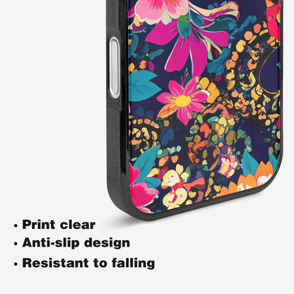 iPhone 16 Plus Case — Floral Snake Print, Custom Print Case Cover