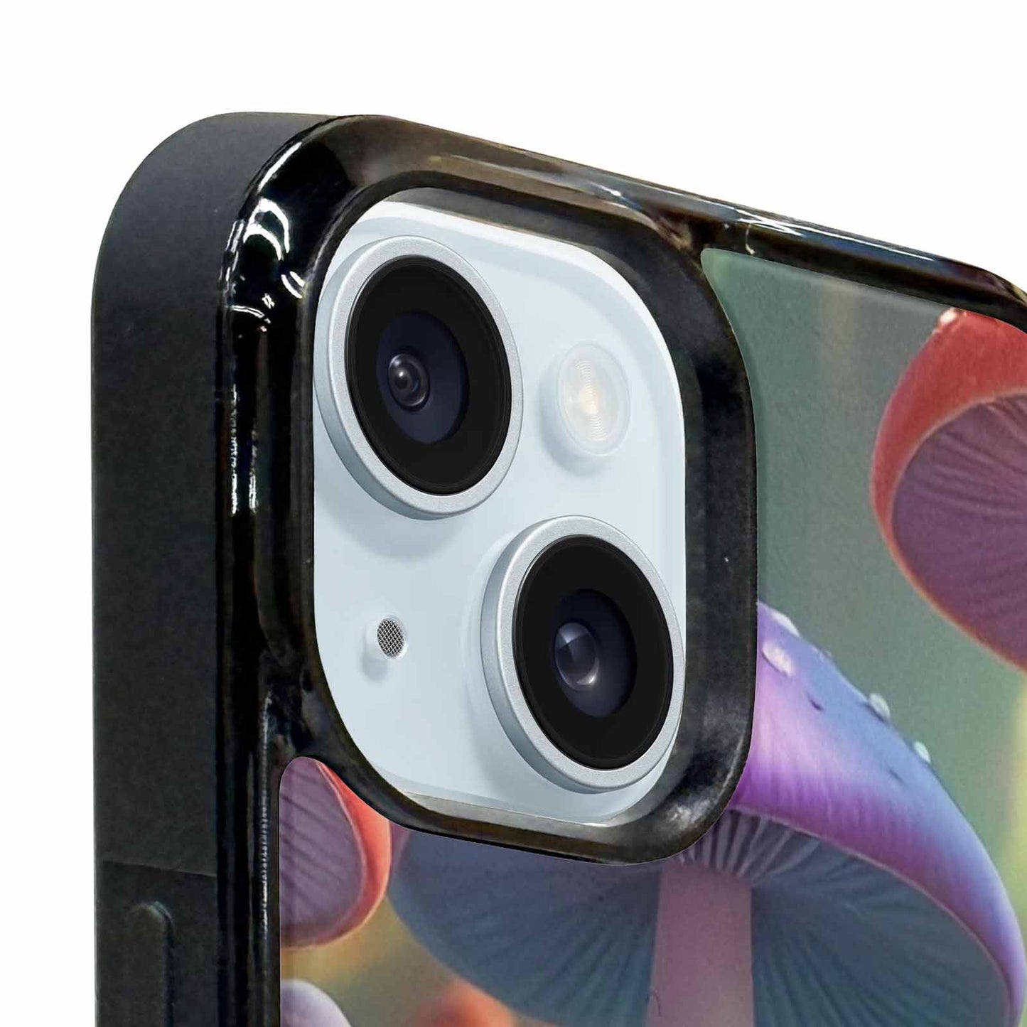 iPhone 15 Plus Case — Overlapping Endlessly No Empty Space Mushrooms, Custom Art Phone Cover