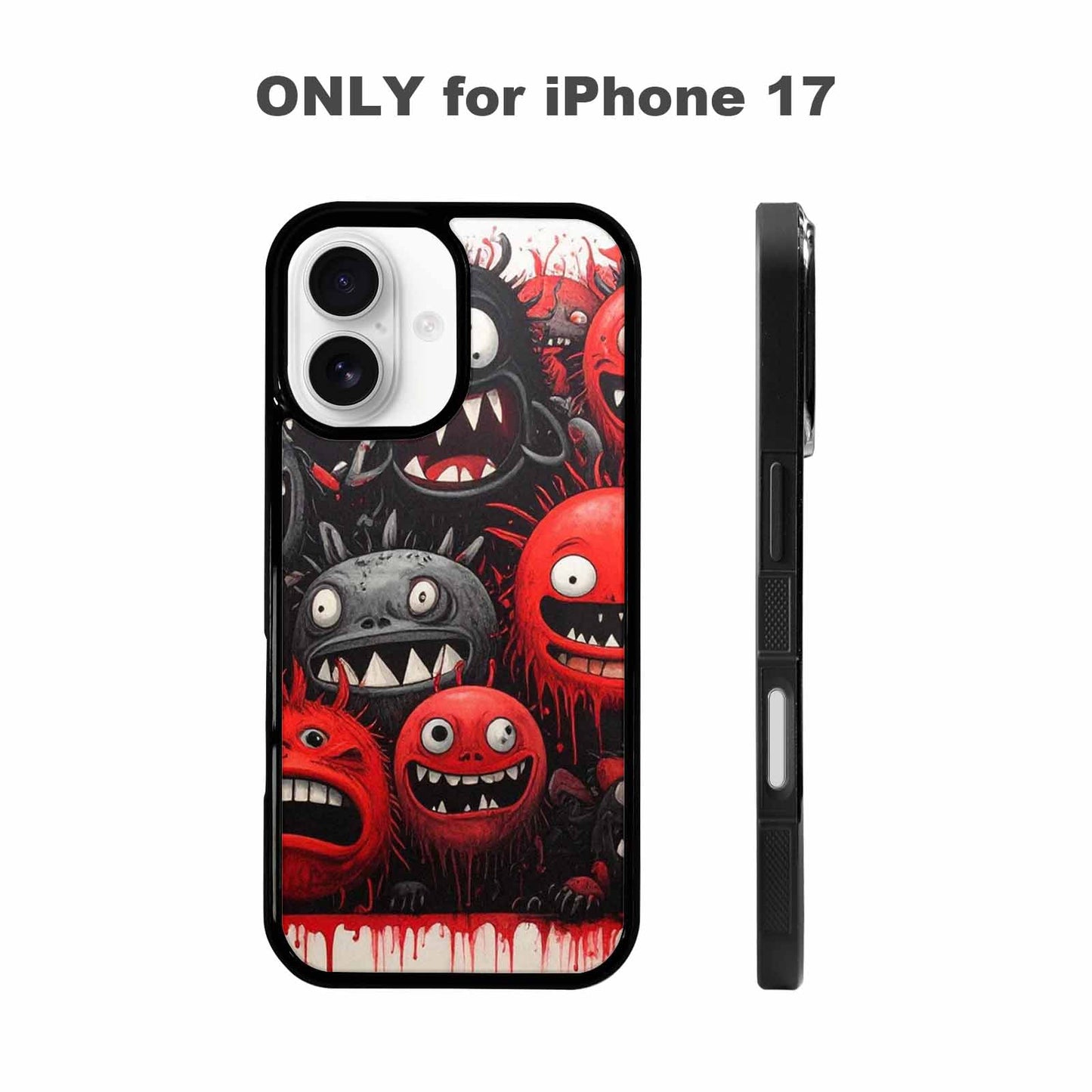 iPhone 17 Case — Black &amp; Red Ink Cartoon Cute, Unique Phone Case Design