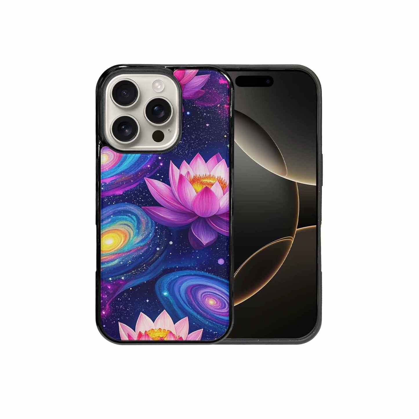 iPhone 16 Pro Case — Lotus Galaxy Art Seamless Pattern Vibrant, Custom Designed Case Cover