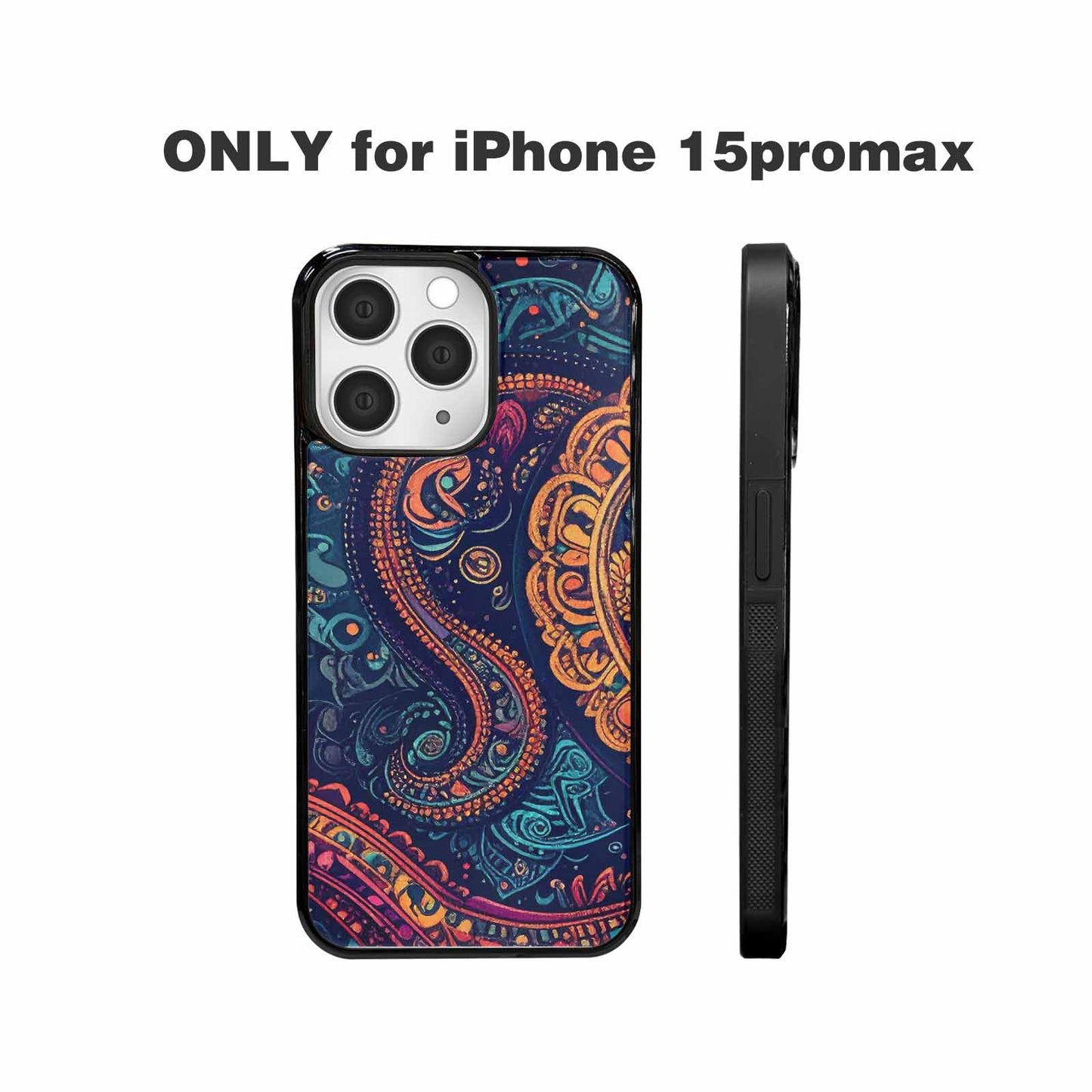 iPhone 15 Pro Max Case — Paisley Mandala, Custom Made Phone Cover
