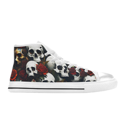 MEN'S Rose Skulls Dark 6 High Top Canvas Aesthetic Sneakers