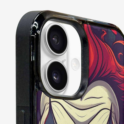 iPhone 16 Case — Evil Circus Heads Faces Overlapping Patterns, Custom Made Phone Cover